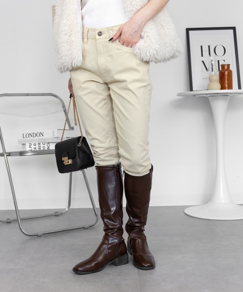 RCD(アールシーディー)の「フロントジッパーツイルスキニーパンツ(その他パンツ・レディース・ナチュラル/チャコールグレー/ベージュ/アイボリー系/ブラック/カーキ・4L/3L/M/L/LL)」の13枚目の写真