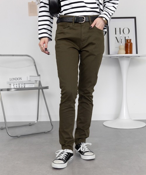 RCD(アールシーディー)の「フロントジッパーツイルスキニーパンツ(その他パンツ・レディース・ナチュラル/チャコールグレー/ベージュ/アイボリー系/ブラック/カーキ・4L/3L/M/L/LL)」の16枚目の写真