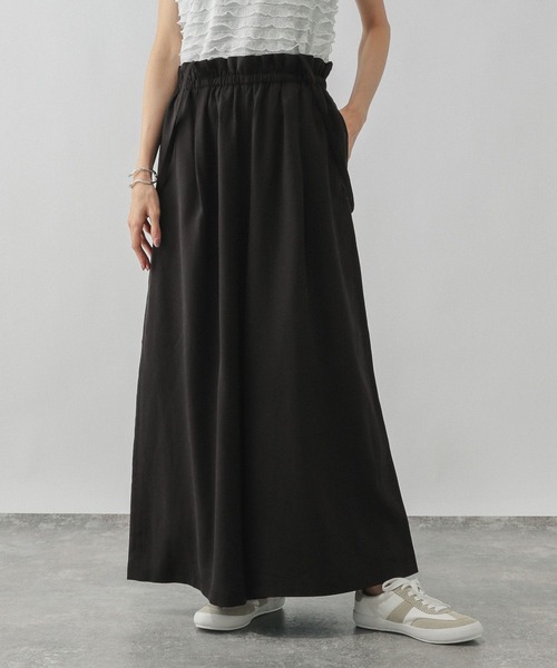 GLOBAL WORK（グローバルワーク）の「シルクライクサス付きワイドパンツ/575215（その他パンツ・レディース・チャコールグレー/ブラック・LARGE/MEDIUM）」の8枚目の写真