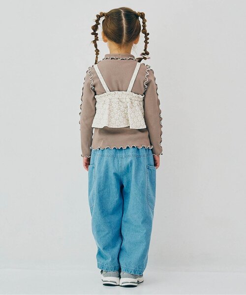 p.premier（ピードットプルミエ）の「【ジュニア対応】花柄ジャガードビスチェリブトップスセット（Tシャツ/カットソー・キッズ・ベージュ/ブラック/グリーン/レッド・80/90/100/110/120/130/140）」の8枚目の写真