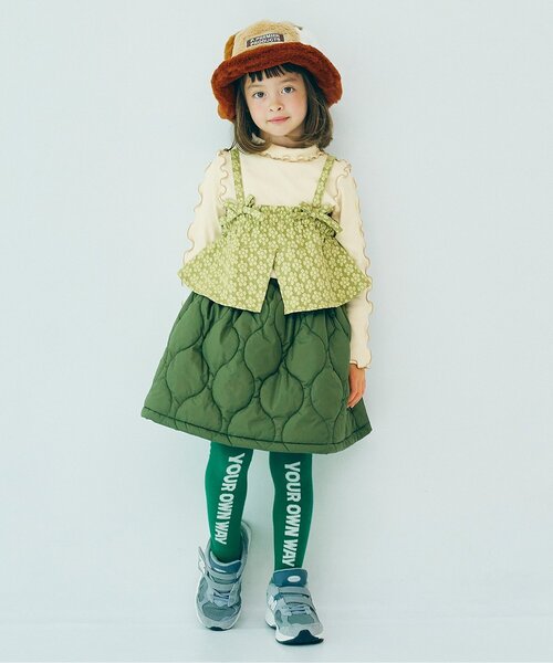 p.premier（ピードットプルミエ）の「【ジュニア対応】花柄ジャガードビスチェリブトップスセット（Tシャツ/カットソー・キッズ・ベージュ/ブラック/グリーン/レッド・80/90/100/110/120/130/140）」の14枚目の写真