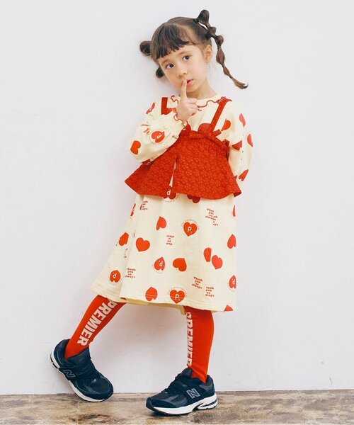 p.premier（ピードットプルミエ）の「【ジュニア対応】花柄ジャガードビスチェリブトップスセット（Tシャツ/カットソー・キッズ・ベージュ/ブラック/グリーン/レッド・80/90/100/110/120/130/140）」の22枚目の写真