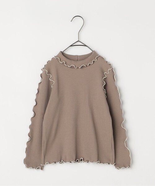 ジュニア対応】花柄ジャガードビスチェリブトップスセット（Tシャツ