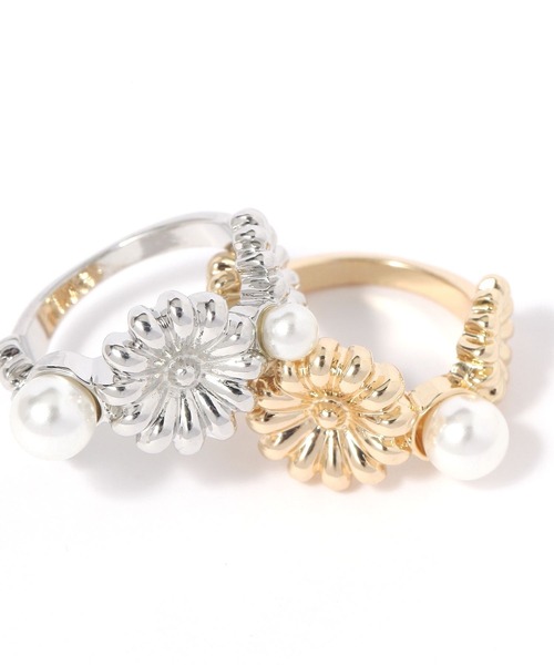 niko and...（ニコアンド）の「フラワーパール調リング（リング・レディース・グレー/イエロー・0）」の4枚目の写真