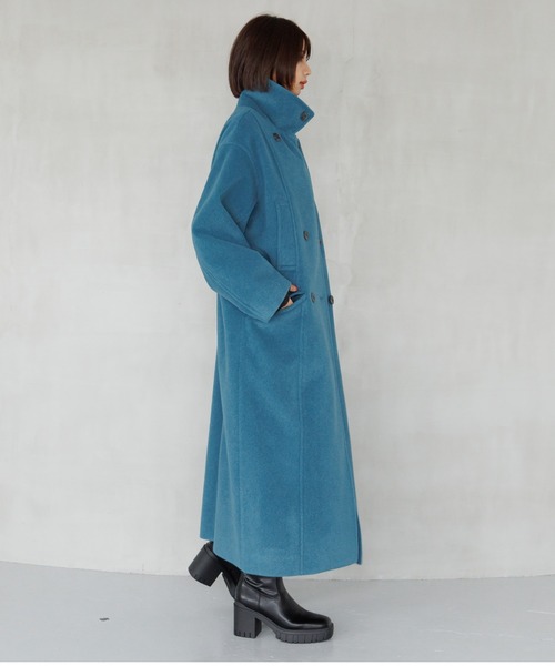 PAGEBOY（ページボーイ）の「ウーリーテックロングコート【スタンドネック＆ステンカラーでも使える】（チェスターコート・レディース・モスグリーン/ベージュ/ブラック・SMALL/MEDIUM）」の21枚目の写真