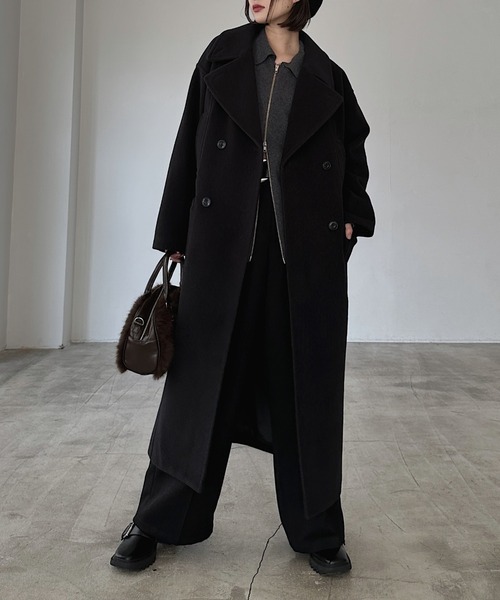 ウーリーテックロングコート【スタンドネック＆ステンカラーでも使える