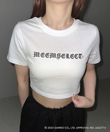 【 HELLO KITTY × me+em select 】ハローキティグランジロゴショートちびTシャツ / Hello Kitty grunge logo short chibi T-shirt 【 セットアップ着用可能 】