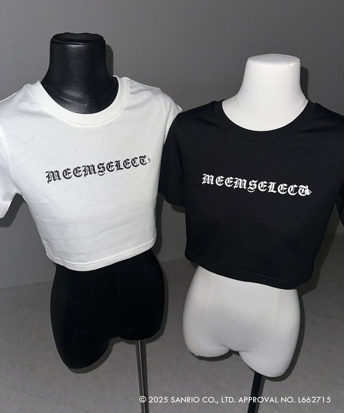 me+em select(ミームセレクト)の「【 HELLO KITTY × me+em select 】ハローキティグランジロゴショートちびTシャツ / Hello Kitty grunge logo short chibi T-shirt 【 セットアップ着用可能 】(Tシャツ/カットソー・レディース・ブラック/ホワイト・FREE)」の17枚目の写真