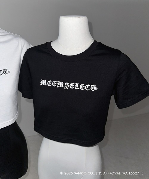 me+em select(ミームセレクト)の「【 HELLO KITTY × me+em select 】ハローキティグランジロゴショートちびTシャツ / Hello Kitty grunge logo short chibi T-shirt 【 セットアップ着用可能 】(Tシャツ/カットソー・レディース・ブラック/ホワイト・FREE)」の18枚目の写真