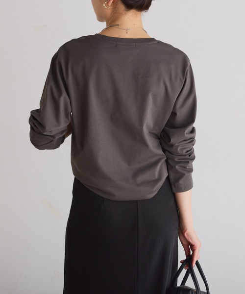 COLLAGE GALLARDAGALANTE(コラージュガリャルダガランテ)の「plus soave ロゴロンT(Tシャツ/カットソー・レディース・ホワイト/チャコールグレー・FREE)」の14枚目の写真