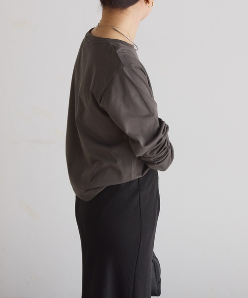 COLLAGE GALLARDAGALANTE(コラージュガリャルダガランテ)の「plus soave ロゴロンT(Tシャツ/カットソー・レディース・ホワイト/チャコールグレー・FREE)」の15枚目の写真