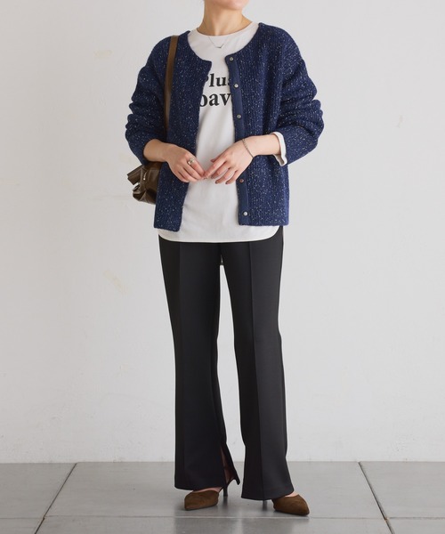 COLLAGE GALLARDAGALANTE(コラージュガリャルダガランテ)の「plus soave ロゴロンT(Tシャツ/カットソー・レディース・ホワイト/チャコールグレー・FREE)」の3枚目の写真