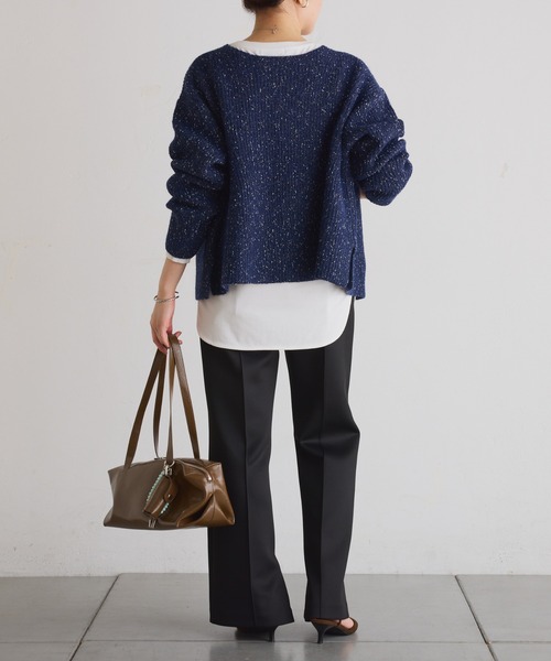 COLLAGE GALLARDAGALANTE(コラージュガリャルダガランテ)の「plus soave ロゴロンT(Tシャツ/カットソー・レディース・ホワイト/チャコールグレー・FREE)」の9枚目の写真