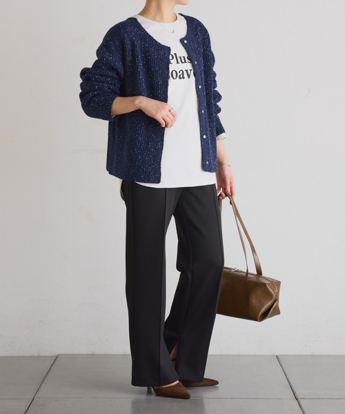 COLLAGE GALLARDAGALANTE(コラージュガリャルダガランテ)の「plus soave ロゴロンT(Tシャツ/カットソー・レディース・ホワイト/チャコールグレー・FREE)」の10枚目の写真