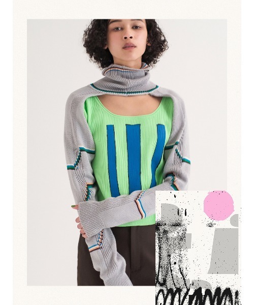 セール】zig zag scarf knit（ニット/セーター）｜soduk（スドーク）の