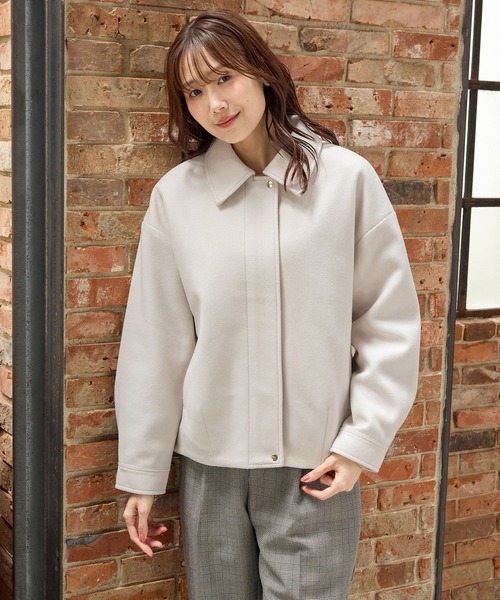 ◆美品◆3万◆パーマネントエイジ◆コットンブルゾン◆白◆シンプル◆ゆったり◆S SHIPS any ジャケット ブルゾン any:「洗濯機可能」スタンドカラー
