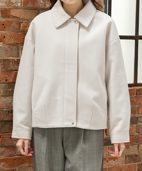 Honeys（ハニーズ）の「【抗菌防臭・静電気軽減】衿付ブルゾン（ブルゾン・レディース・キャメル/ブラック/グレイッシュベージュ/杢グレー・S/M/LL/L）」の5枚目の写真