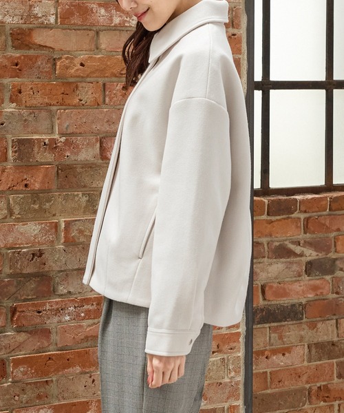 Honeys（ハニーズ）の「【抗菌防臭・静電気軽減】衿付ブルゾン（ブルゾン・レディース・キャメル/ブラック/グレイッシュベージュ/杢グレー・S/M/LL/L）」の6枚目の写真