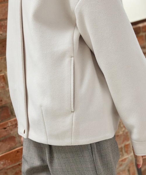 Honeys（ハニーズ）の「【抗菌防臭・静電気軽減】衿付ブルゾン（ブルゾン・レディース・キャメル/ブラック/グレイッシュベージュ/杢グレー・S/M/LL/L）」の12枚目の写真