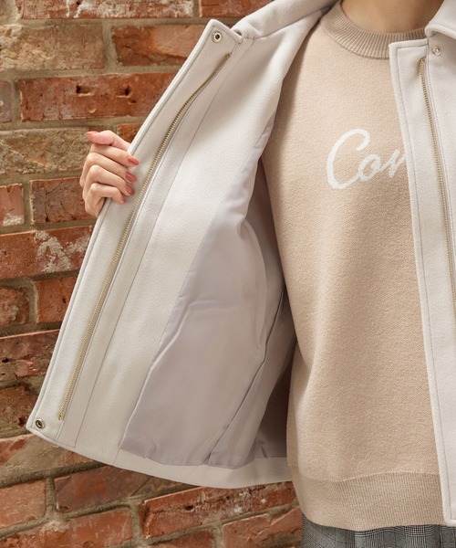 Honeys（ハニーズ）の「【抗菌防臭・静電気軽減】衿付ブルゾン（ブルゾン・レディース・キャメル/ブラック/グレイッシュベージュ/杢グレー・S/M/LL/L）」の14枚目の写真