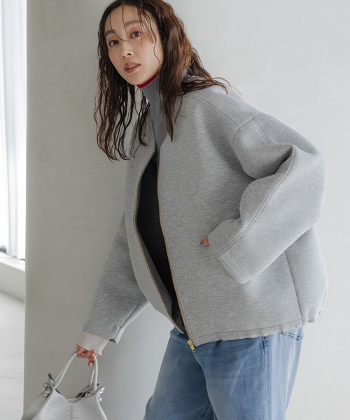 Elura(エルーラ)の「ダンボールブルゾン/600897(ブルゾン・レディース・ブラック/ライトグレー・FREE)」の22枚目の写真