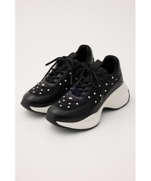 STACCATO ブラック スニーカー クリスタル装飾 STACCATO ブラック スニーカー クリスタル装飾