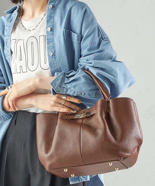 セール】BEAURE: ヒネリ 金具付き バッグ（トートバッグ）｜Beau're