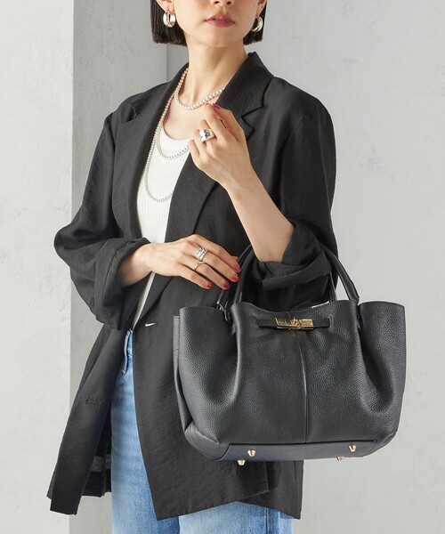 セール】BEAURE: ヒネリ 金具付き バッグ（トートバッグ）｜Beau're