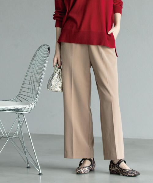 OPAQUE.CLIP（オペークドットクリップ）の「ウォームタッチ イージーワイドパンツ【洗濯機洗OK/ストレッチ】≪SS～LL≫（その他パンツ・レディース・チャコールグレー/キャメル/ブラック/オフホワイト・40/38/36/34/42）」の4枚目の写真