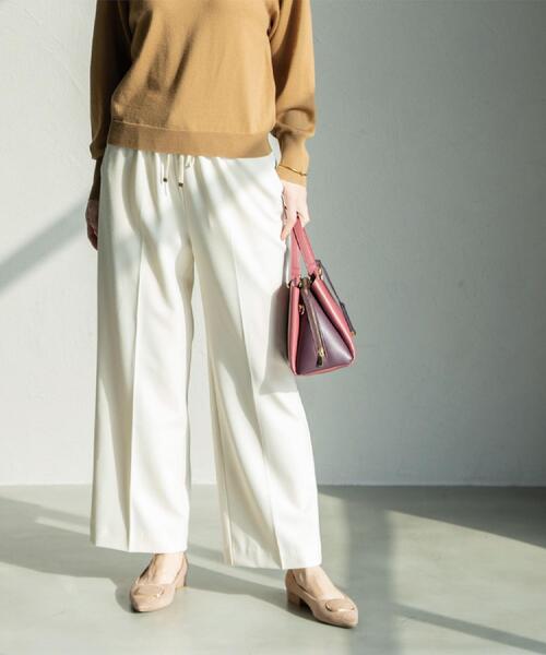 セール】ウォームタッチ イージーワイドパンツ【洗濯機洗OK/ストレッチ