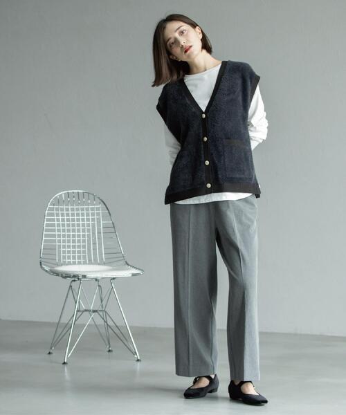 OPAQUE.CLIP（オペークドットクリップ）の「ウォームタッチ イージーワイドパンツ【洗濯機洗OK/ストレッチ】≪SS～LL≫（その他パンツ・レディース・チャコールグレー/キャメル/ブラック/オフホワイト・40/38/36/34/42）」の13枚目の写真