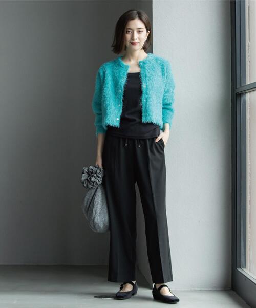 OPAQUE.CLIP（オペークドットクリップ）の「ウォームタッチ イージーワイドパンツ【洗濯機洗OK/ストレッチ】≪SS～LL≫（その他パンツ・レディース・チャコールグレー/キャメル/ブラック/オフホワイト・40/38/36/34/42）」の14枚目の写真