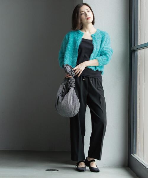 OPAQUE.CLIP（オペークドットクリップ）の「ウォームタッチ イージーワイドパンツ【洗濯機洗OK/ストレッチ】≪SS～LL≫（その他パンツ・レディース・チャコールグレー/キャメル/ブラック/オフホワイト・40/38/36/34/42）」の15枚目の写真