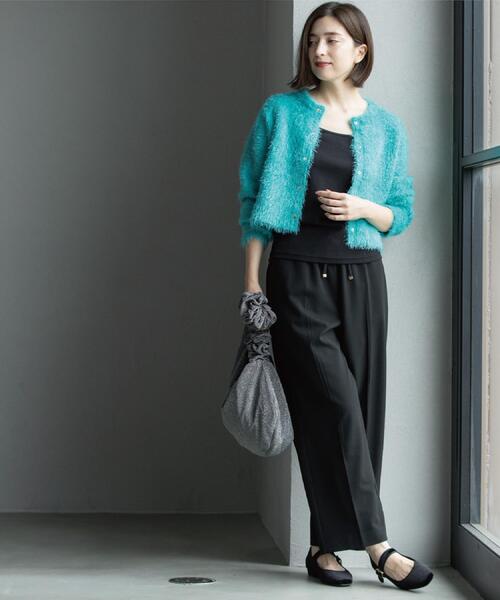 OPAQUE.CLIP（オペークドットクリップ）の「ウォームタッチ イージーワイドパンツ【洗濯機洗OK/ストレッチ】≪SS～LL≫（その他パンツ・レディース・チャコールグレー/キャメル/ブラック/オフホワイト・40/38/36/34/42）」の16枚目の写真