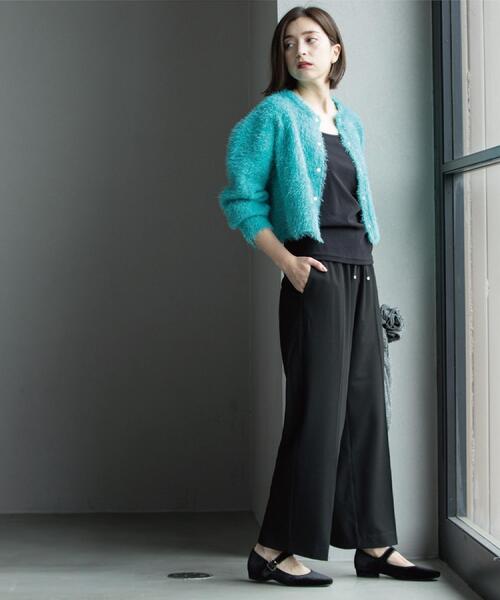 OPAQUE.CLIP（オペークドットクリップ）の「ウォームタッチ イージーワイドパンツ【洗濯機洗OK/ストレッチ】≪SS～LL≫（その他パンツ・レディース・チャコールグレー/キャメル/ブラック/オフホワイト・40/38/36/34/42）」の17枚目の写真