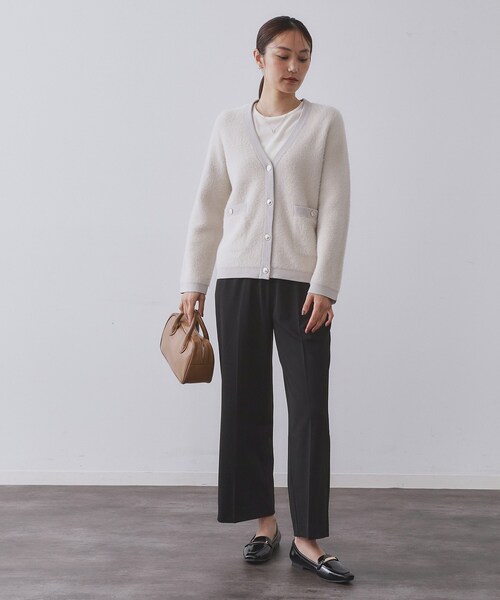 OPAQUE.CLIP（オペークドットクリップ）の「ウォームタッチ イージーワイドパンツ【洗濯機洗OK/ストレッチ】≪SS～LL≫（その他パンツ・レディース・チャコールグレー/キャメル/ブラック/オフホワイト・40/38/36/34/42）」の19枚目の写真