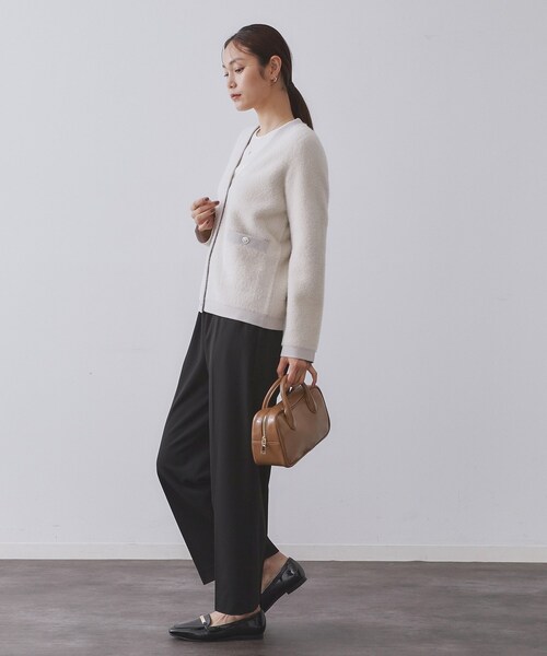 OPAQUE.CLIP（オペークドットクリップ）の「ウォームタッチ イージーワイドパンツ【洗濯機洗OK/ストレッチ】≪SS～LL≫（その他パンツ・レディース・チャコールグレー/キャメル/ブラック/オフホワイト・40/38/36/34/42）」の20枚目の写真