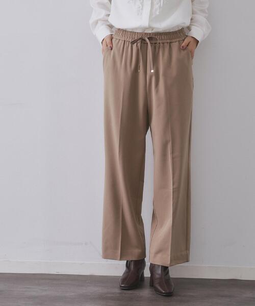 OPAQUE.CLIP（オペークドットクリップ）の「ウォームタッチ イージーワイドパンツ【洗濯機洗OK/ストレッチ】≪SS～LL≫（その他パンツ・レディース・チャコールグレー/キャメル/ブラック/オフホワイト・40/38/36/34/42）」の10枚目の写真