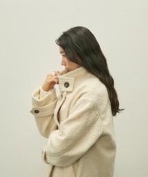 Lutim by u(ルチバイユー)のPoodle melton stand collar coat/プードルメルトンスタンドカラーコート(ステンカラーコート)