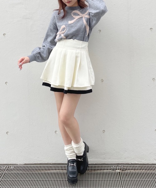 one way（ワンウェイ）の「フェザーリボンロゴニット（ニット/セーター・レディース・グレー/ブラウン/ネイビー/ライトブルー/ブルー/ピンク・FREE）」の13枚目の写真