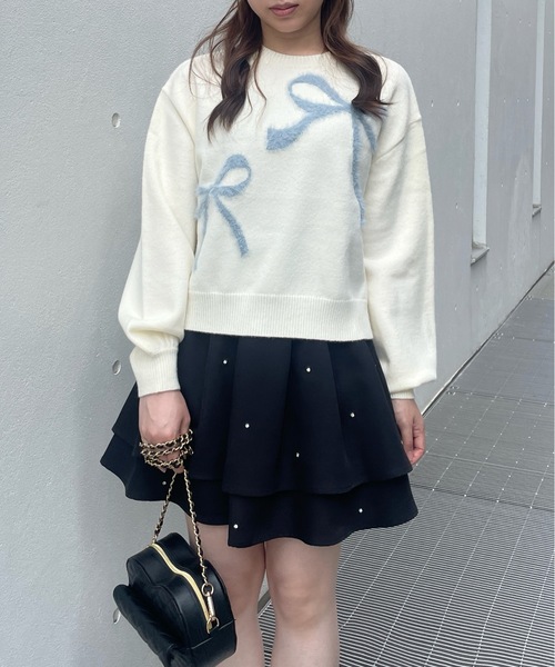 one way（ワンウェイ）の「フェザーリボンロゴニット（ニット/セーター・レディース・グレー/ブラウン/ネイビー/ライトブルー/ブルー/ピンク・FREE）」の21枚目の写真