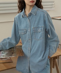 【A by MAGASIN DE MODE】ウォッシュ加工デニムシャツ KNF146