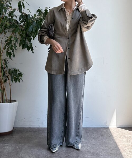 セール】スウェードダンボールシャツ（シャツ/ブラウス）｜DouDou