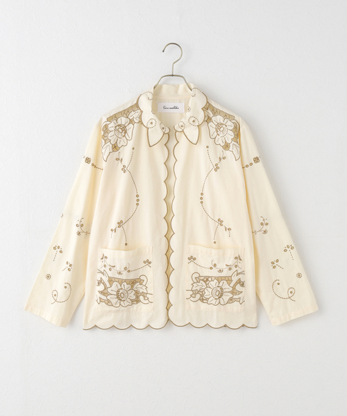 SARA MALLIKA/サラマリカ】COTTON TWILL CUT WORK SHIRT（シャツ