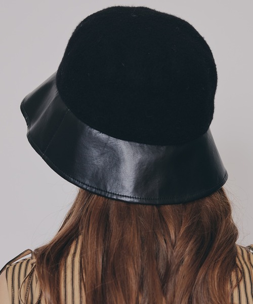 REDYAZEL（レディアゼル）の「レザーコンビバケットハット（キャスケット・レディース・ブラウン/ブラック・FREE）」の9枚目の写真