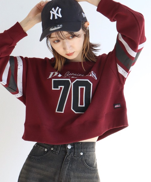 Dickies(ディッキーズ)の「【GENUINE DICKIES/ジェニュインディッキーズ】裏毛 クルーネック ショート丈 スウェット トレーナー(スウェット・レディース・杢グレー/ワインレッド/グリーン・L/M)」の10枚目の写真