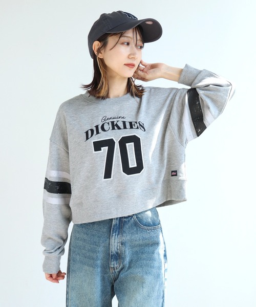 Dickies(ディッキーズ)の「【GENUINE DICKIES/ジェニュインディッキーズ】裏毛 クルーネック ショート丈 スウェット トレーナー(スウェット・レディース・杢グレー/ワインレッド/グリーン・L/M)」の7枚目の写真
