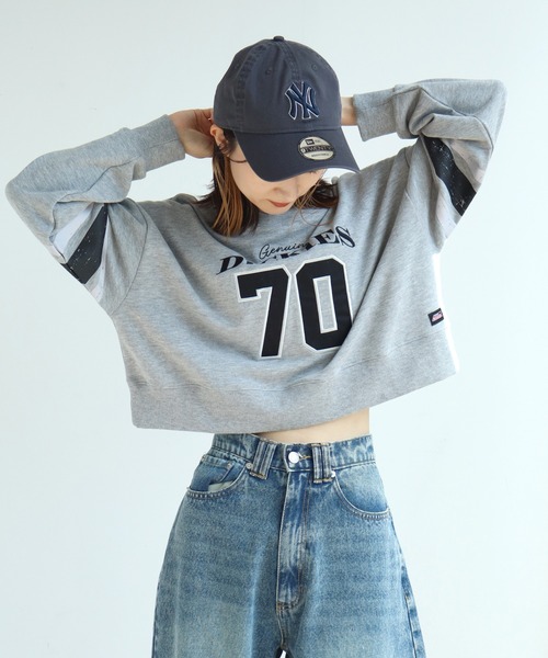 Dickies(ディッキーズ)の「【GENUINE DICKIES/ジェニュインディッキーズ】裏毛 クルーネック ショート丈 スウェット トレーナー(スウェット・レディース・杢グレー/ワインレッド/グリーン・L/M)」の12枚目の写真