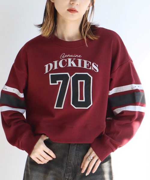 Dickies(ディッキーズ)の「【GENUINE DICKIES/ジェニュインディッキーズ】裏毛 クルーネック ショート丈 スウェット トレーナー(スウェット・レディース・杢グレー/ワインレッド/グリーン・L/M)」の9枚目の写真