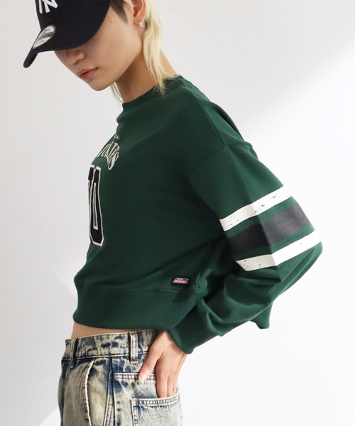 Dickies(ディッキーズ)の「【GENUINE DICKIES/ジェニュインディッキーズ】裏毛 クルーネック ショート丈 スウェット トレーナー(スウェット・レディース・杢グレー/ワインレッド/グリーン・L/M)」の16枚目の写真